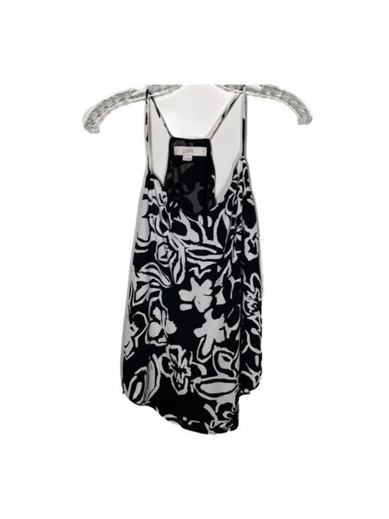 LOFT Tops - LOFT Women's XS Black White Floral Halter Blouse Sleeveless Top Casual